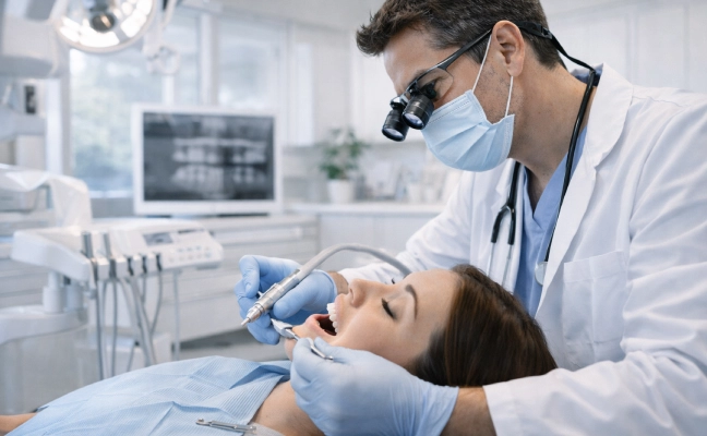 Professional implant procedure showing Implant Dentistry in Cary NC.